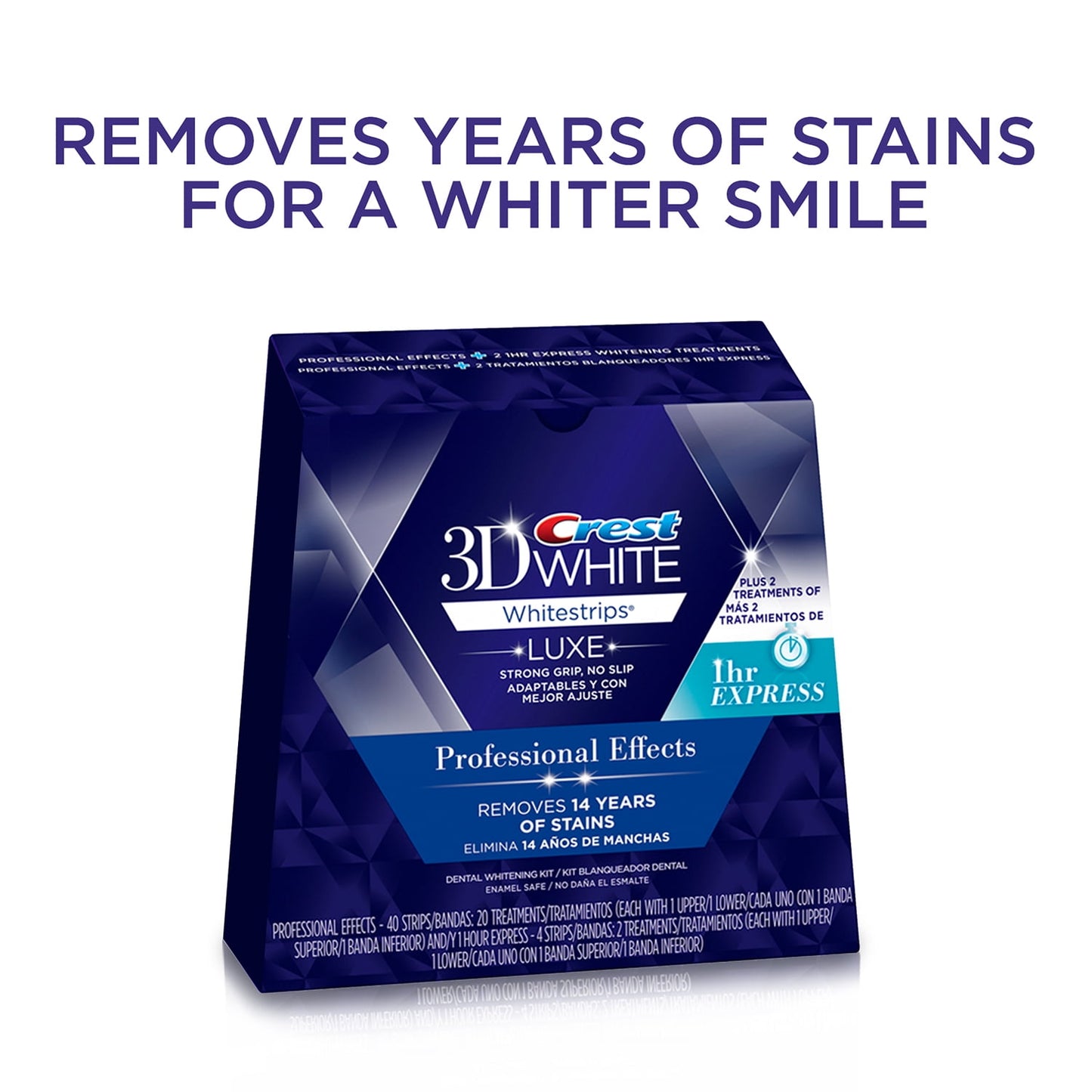 Crest 3D White Whitestrips Luxe Professional Effects Teeth Whitening Kit, 20 Treatments, Removes 14 Years of Stains
