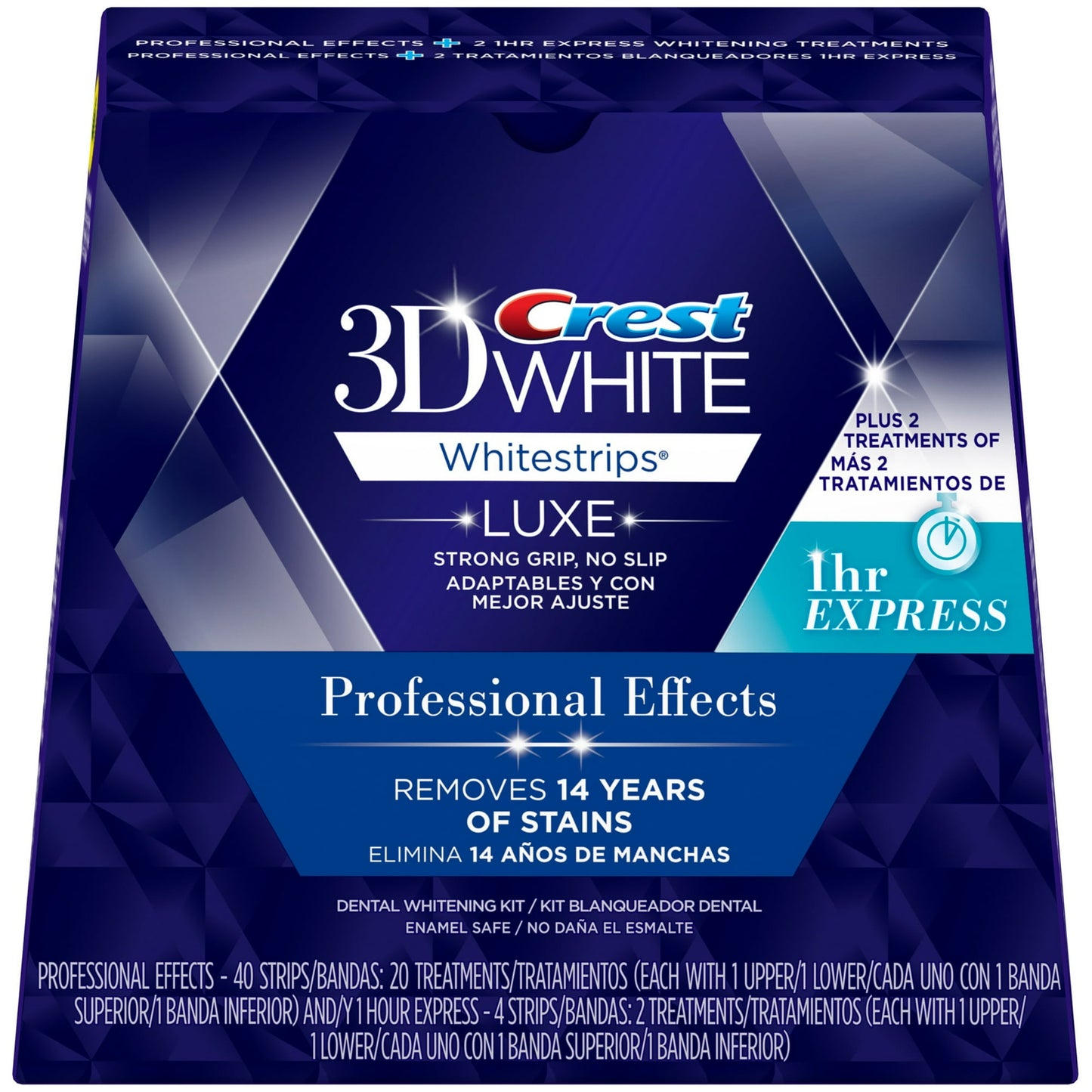 Crest 3D White Whitestrips Luxe Professional Effects Teeth Whitening Kit, 20 Treatments, Removes 14 Years of Stains