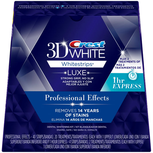 Crest 3D White Whitestrips Luxe Professional Effects Teeth Whitening Kit, 20 Treatments, Removes 14 Years of Stains